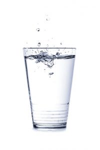 Glass filled with water