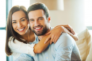 Happy couple smiling