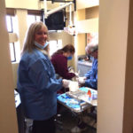 Dentist checking a patient